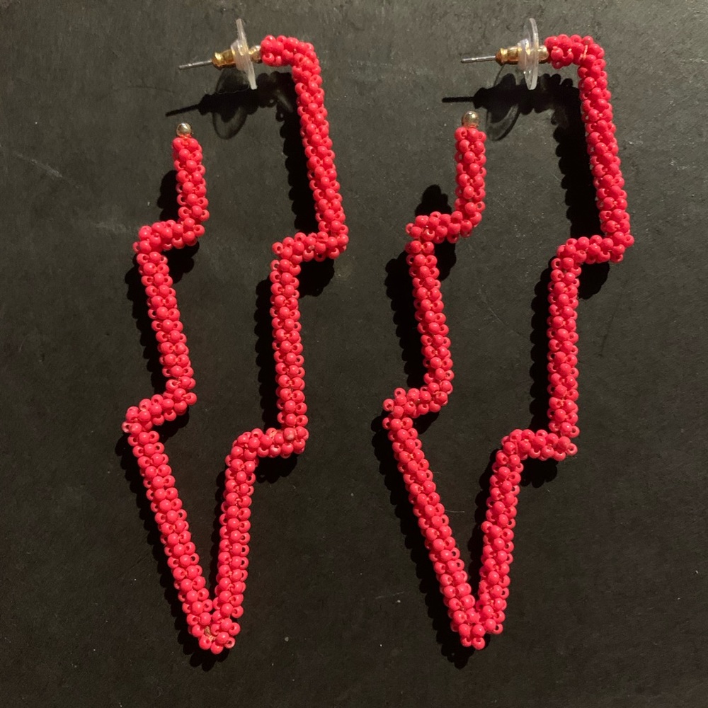 Beaded lightning earrings